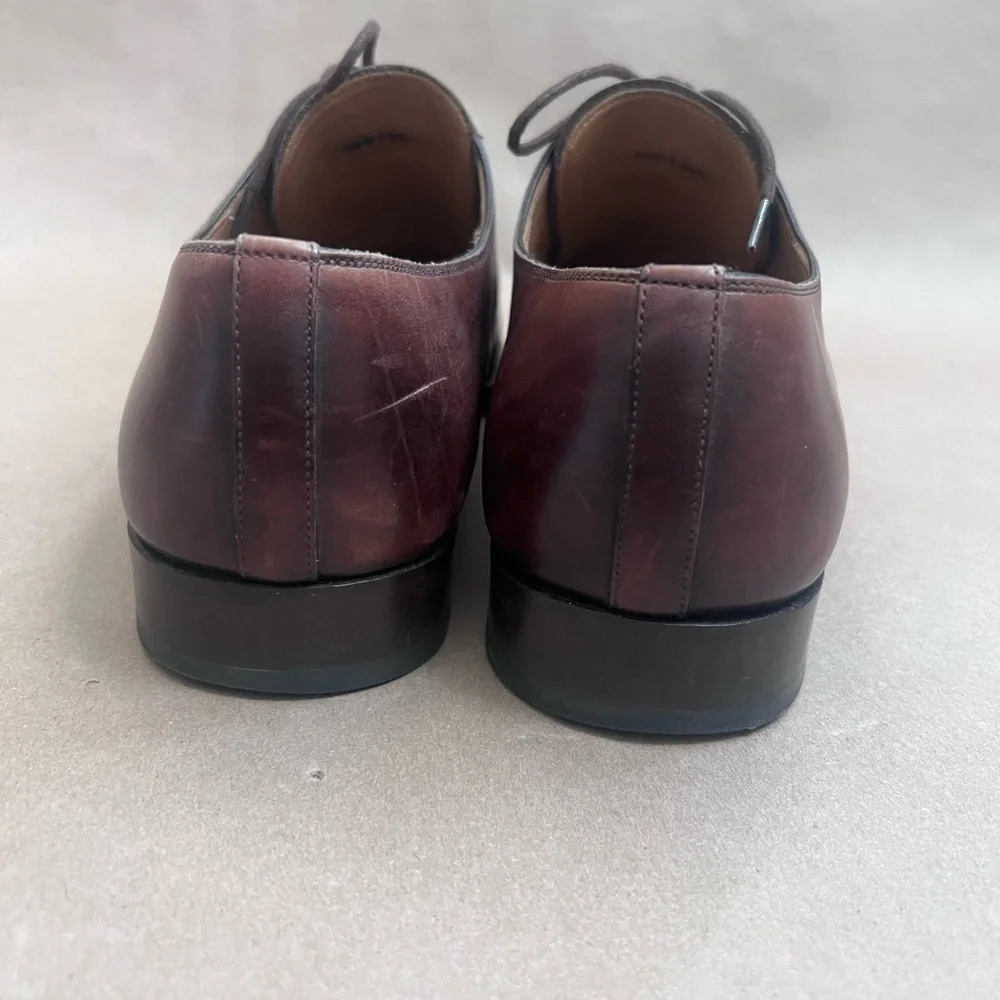 Magnanni Leather Lace Up Derby Oxford Men’s Brown Dress Shoes 13275 8.5 M